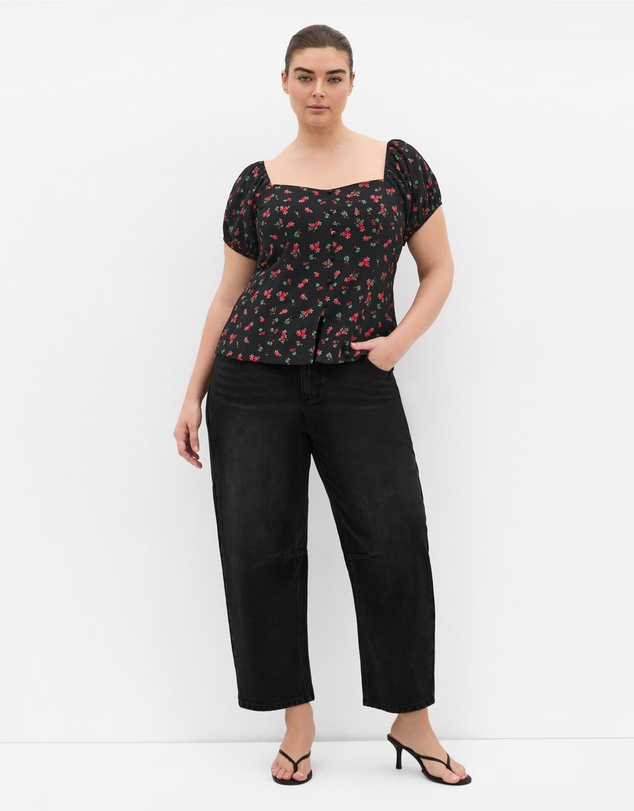 City Chic - Daydream Rose Print Top