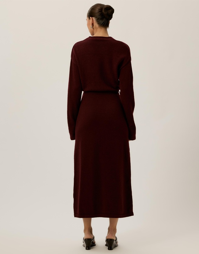 Tussah - Ella Knitted Wrap Front Long Sleeve Midi Dress