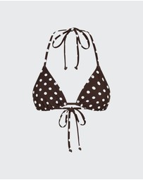 Vacay Swimwear - Rio Top Chocolate Polka