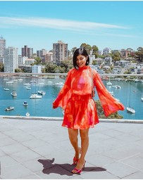 Esther & Co - Daenerys Dress - Orange Print