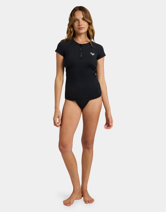 Roxy - Womens Essentials Half Zip Short Sleeve Rashguard