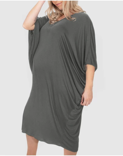 B Free Intimate Apparel - Maternity Bamboo V Neck Draped Dress