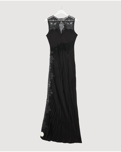 knee length dresses for ladies Jamila Lace High Neck Maxi Dress | Black | Dresses