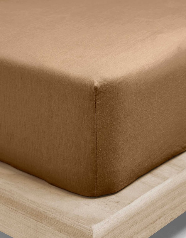 Aura Home - Evie Stonewash Organic Cotton Sheet Set in Pecan