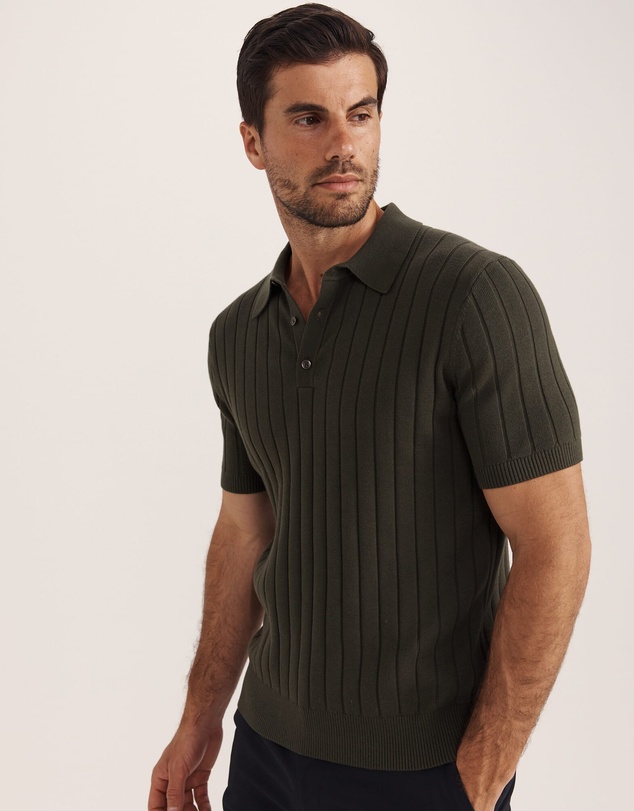 SABA - Erol Cotton Rib Knit Polo