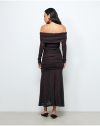 AERE - Valentina Off Shoulder Midi Dress