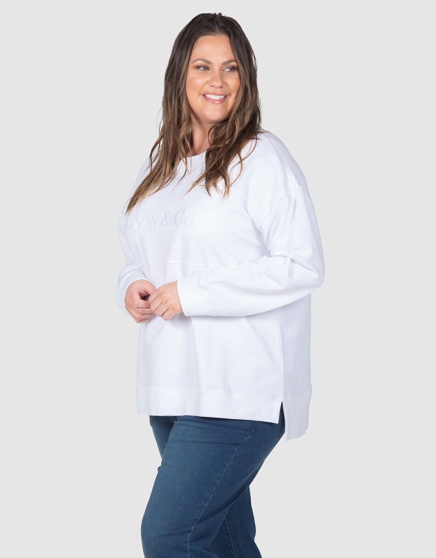 Love Your Wardrobe - LYW & Co Embroidered Sweat Top