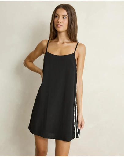 Rhythm - Linen Lace Slip Mini Dress