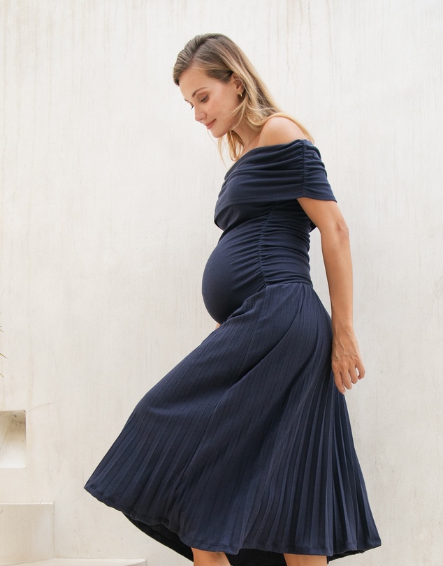 Soon Maternity - Off Shoulder Midi Dress