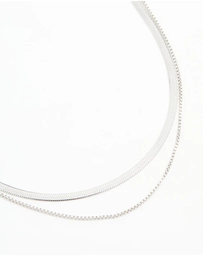 Lovisa - Waterproof Stainless Steel Chain Layered Necklace