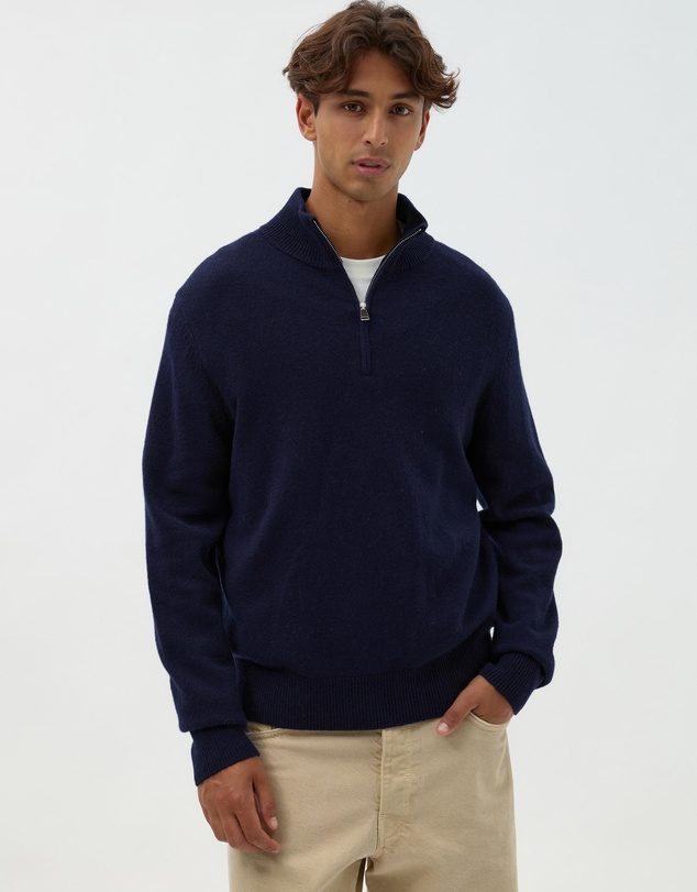 AERE - Merino Wool Quarter Zip Sweater