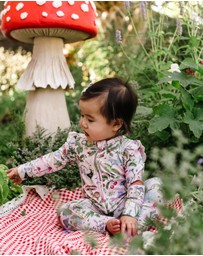 Fleur Harris - 'Enchanted Flowers Party' Precious Frill Coverall in Sugar Pink