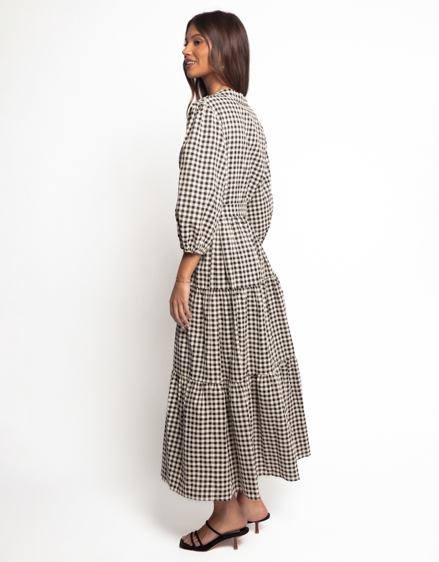 Petal & Pup - Dixon Maxi Dress - Black Cream Gingham