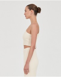 FRIEND of AUDREY - The Cotton Rib One-Shoulder Top