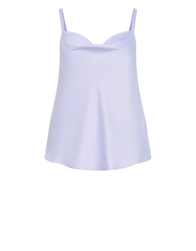 City Chic - Plus size Cowl Neck Satin Cami - lilac