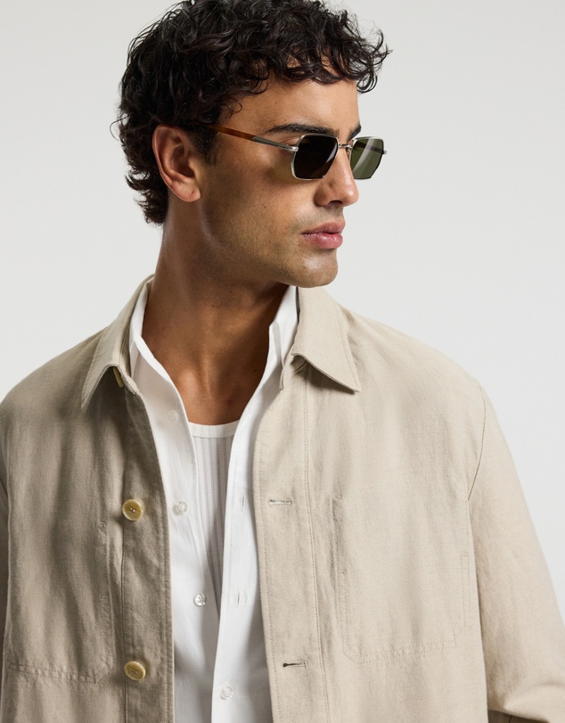 Calibre - Linen Cotton Twill Shirt Jacket Natural