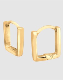 Elli Jewelry - Earrings Square Hoops 925 Sterling Silver Gold-Plated