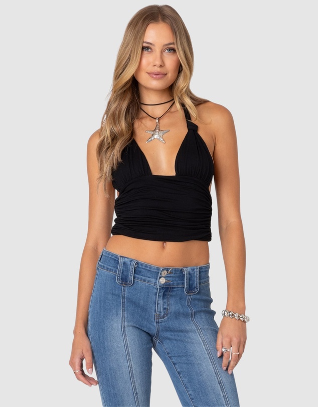 EDIKTED - Lillie Knotted Halter Top