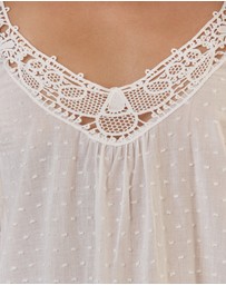 Papinelle - Swiss Dot Lace Front Maxi Nightie