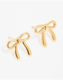 Lovisa - Waterproof Gold Plated Stainless Steel Enamel Bow Stud Earrings