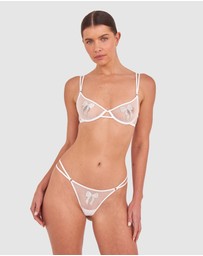 Bras N Things - Night Games Bedazzle Me Unlined Bra & String Set - Silver