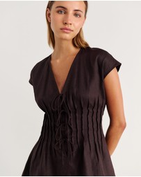 Jag - Delphine Pintuck Linen Mini Dress