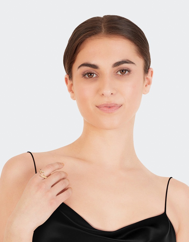 Lovisa - Gold Plated Pave Interlaced Ring