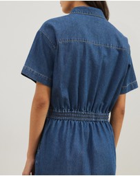 Atmos&Here - Tina Drawstring Denim Mini Dress