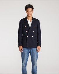 Calibre - Wool Double Breasted Blazer Navy Dark