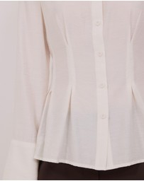Calli - Mae Pin Tuck Sheer LS Shirt