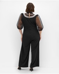 City Chic - Phoenix Sheer Sleeve Jumpsuit