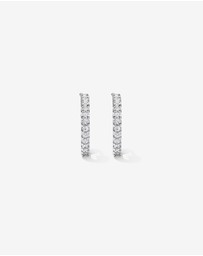 Michael Hill - Half Hoop Stud Earrings with Cubic Zirconia in Sterling Silver