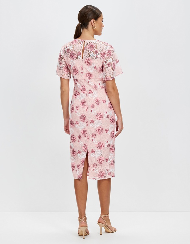 Pink Ruby - Glamerous Frill Sleeve Dress