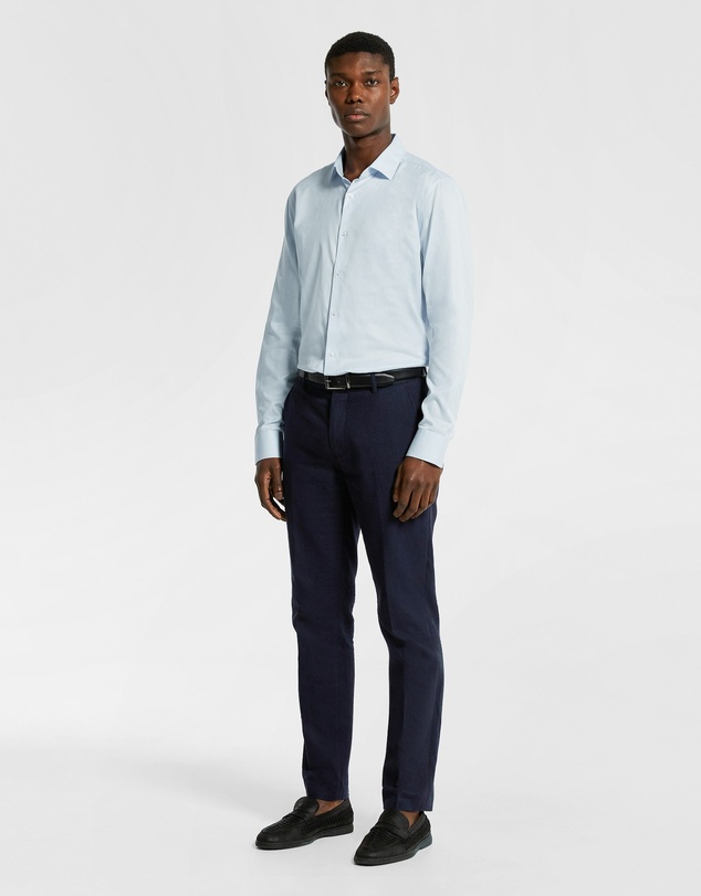 yd. - Clubman Pure Cotton Twill Slim Fit Dress Shirt