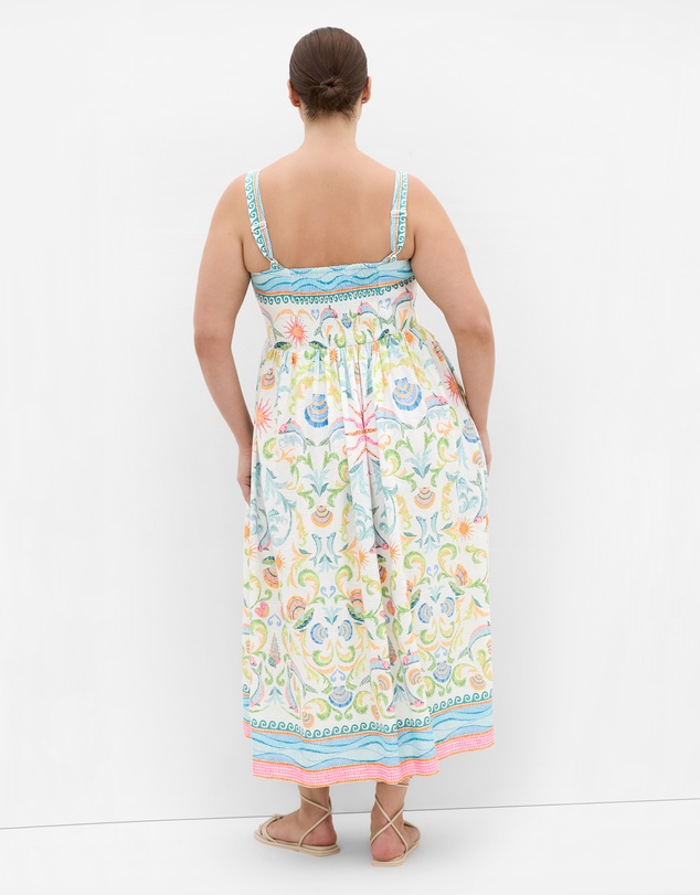 City Chic - Plus size Calissa Seascape Print Maxi Dress - light blue