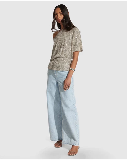 Decjuba - Danika Sequin Off Shoulder Top