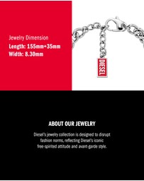 Diesel - D Logo Silver Bracelet