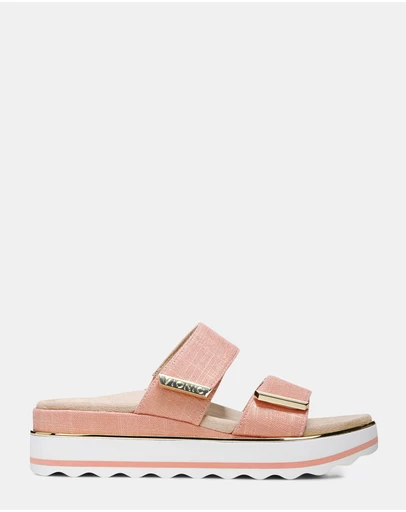 Vionic - Brandie Flatform Slide - Papaya Linen