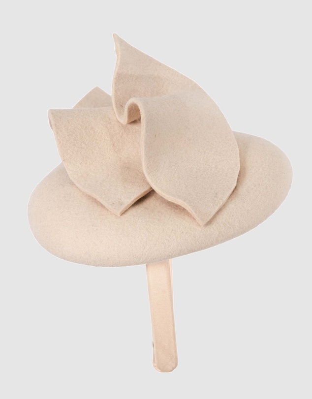 Max Alexander - Felt Winter Beige Pillbox Fascinator