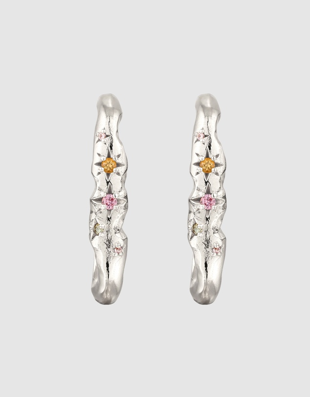 Haze & Glory - ICONIC EXCLUSIVE - Celestial Molten Hoop Earrings in 925 Sterling Silver