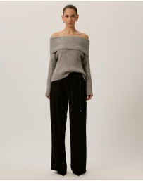 Tussah - Elena Ribbed Off The Shoulder Jumper