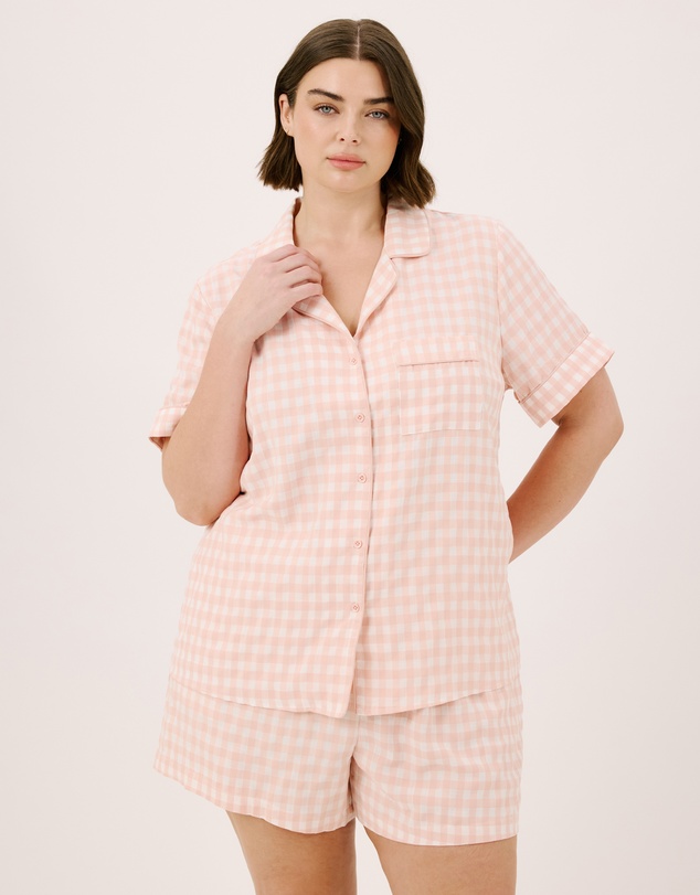 Atmos&Here Curvy - Ava Gingham Shorts Pyjama Set