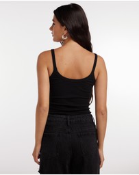 Dazie - Essential Scoop Neck Ribbed Singlet