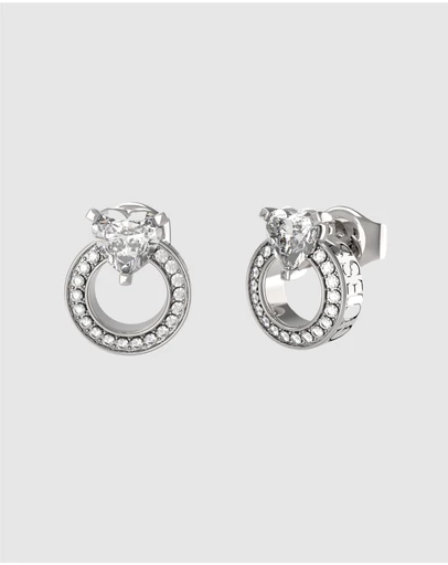 GUESS - Silver-Tone M'ama Non M'ama Stud Earrings
