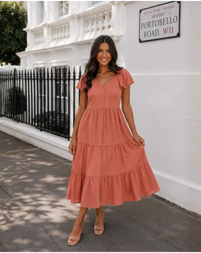Esther & Co - Celie Dress - Rust