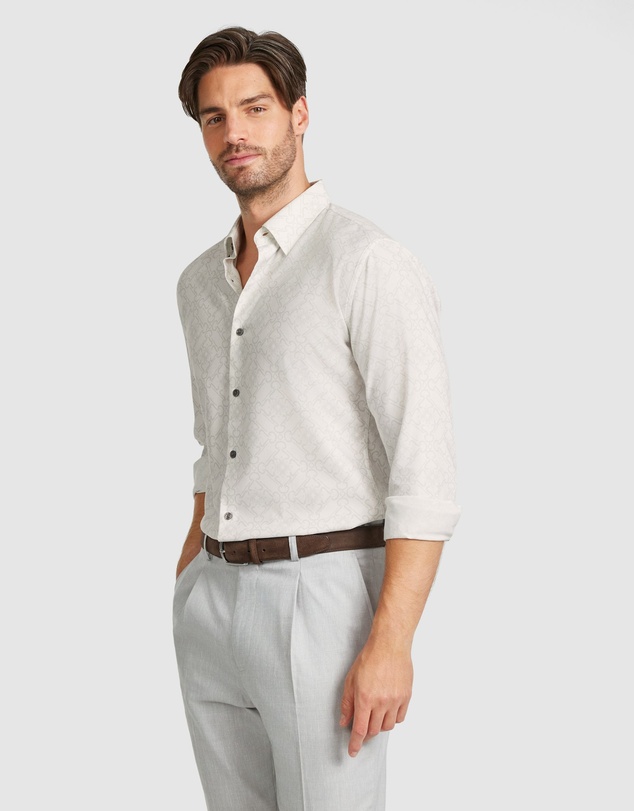 Tarocash - Dusk Slim Bamboo Geo Shirt
