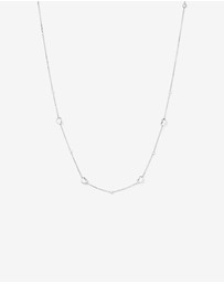Michael Hill - 50cm Heart & Bead Station Necklace in Sterling Silver