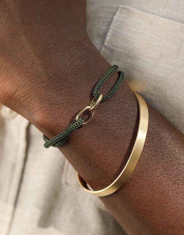 Kuzzoi - ICONIC EXCLUSIVE - Nylon Bracelet with Gold-Plated Sterling Silver Details