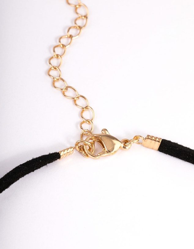 Lovisa - Large Red Puffy Heart Suede Cord Necklace