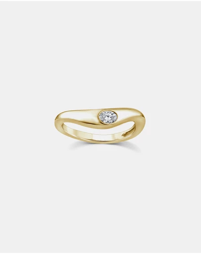 Zoe Olivia - 9K Gold Oval Lab Grown Diamond Wave Ring